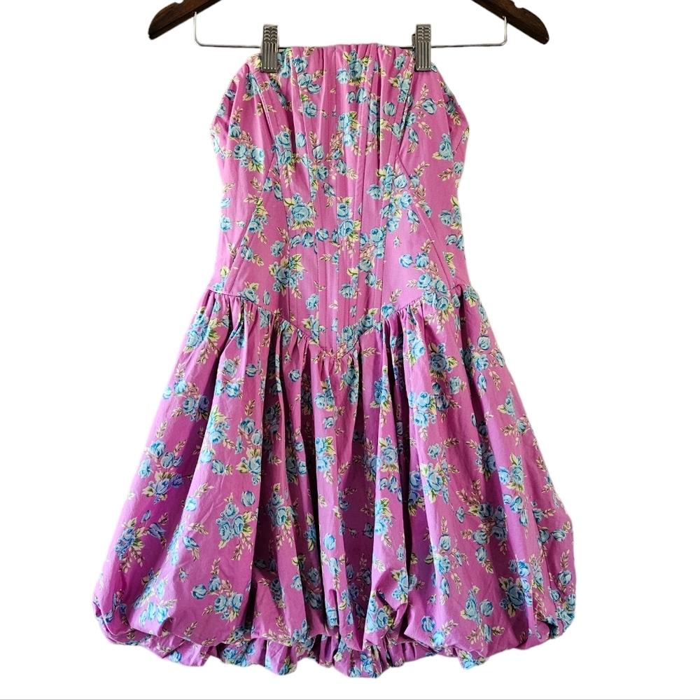 Zara Blogger Favorites Floral Corsetry Inspired Jumpsuit Mini Dress Pink Size S. - Picture 9 of 16